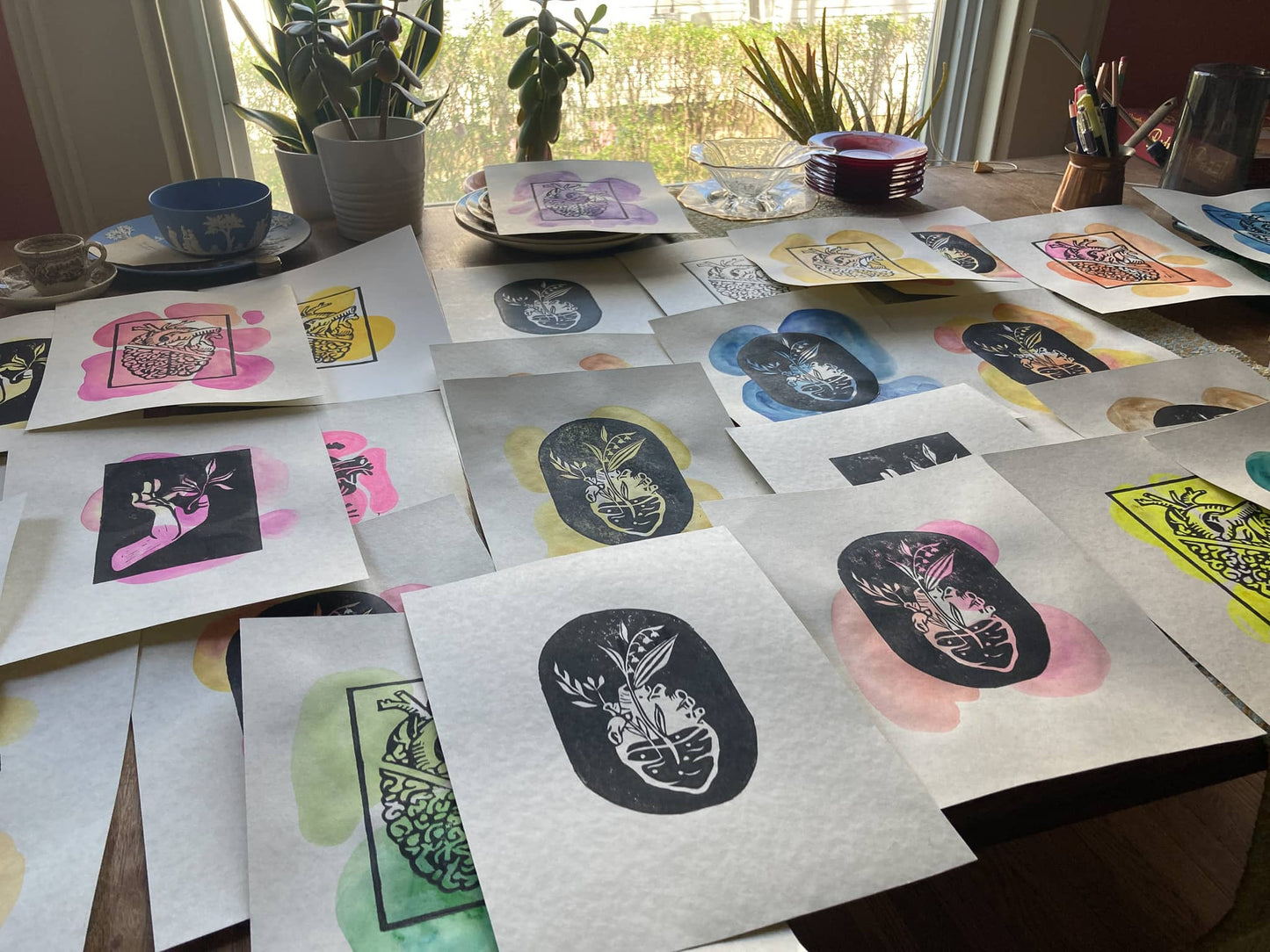 FLOURISH ~ Linocut Print ~ 8*10"