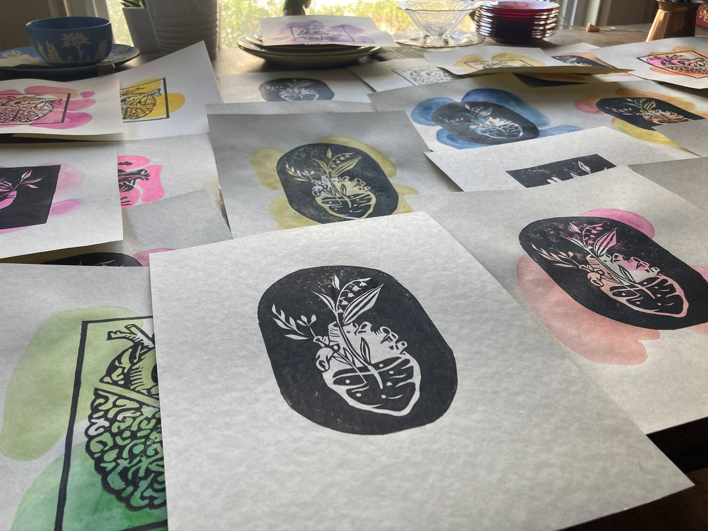 FLOURISH ~ Linocut Print ~ 8*10"