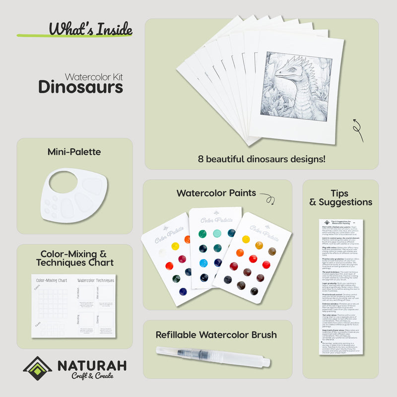 Dinosaurs WaterColor Set