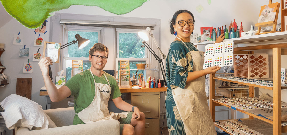 Naturah Founders showcasing watercolor kit