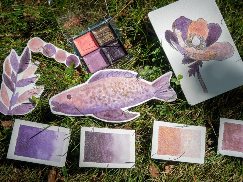 Lilac Watercolor Shimmer Paints